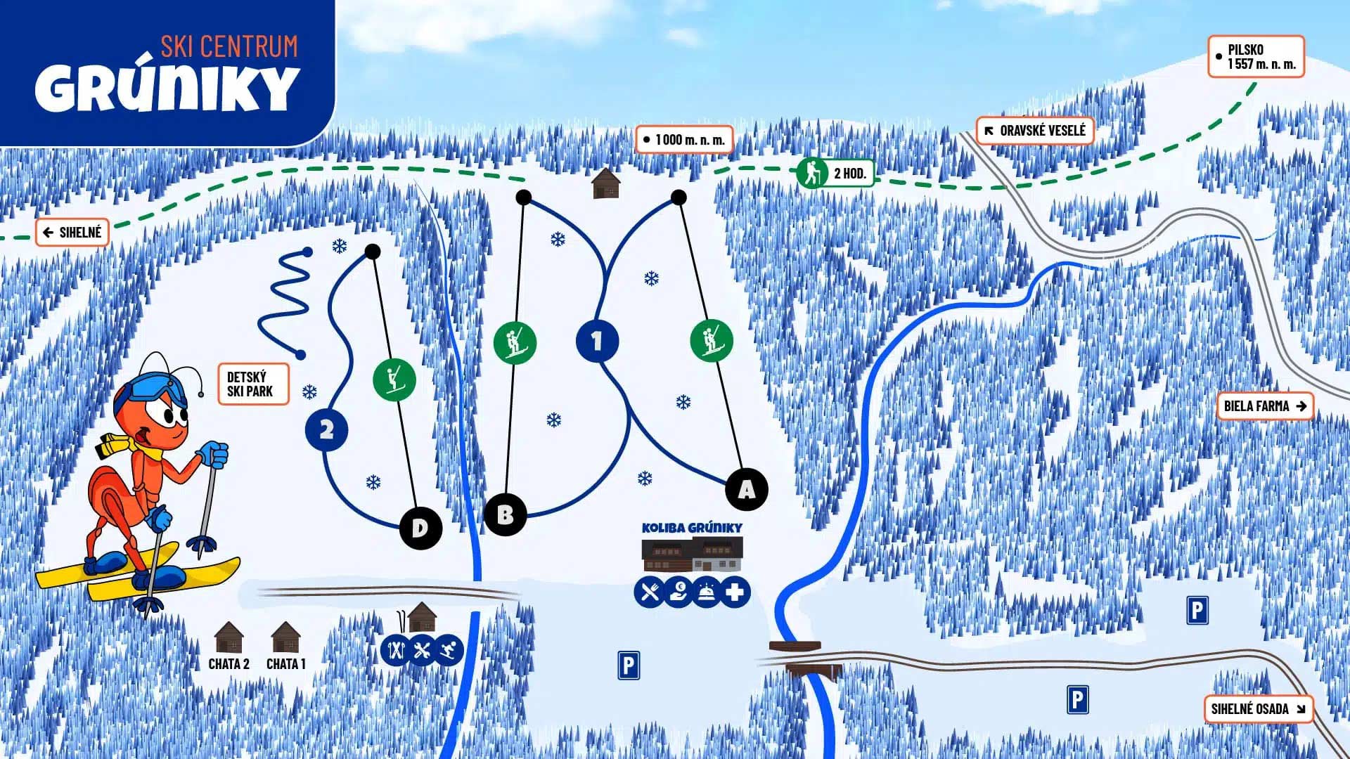 mapa ski groniki